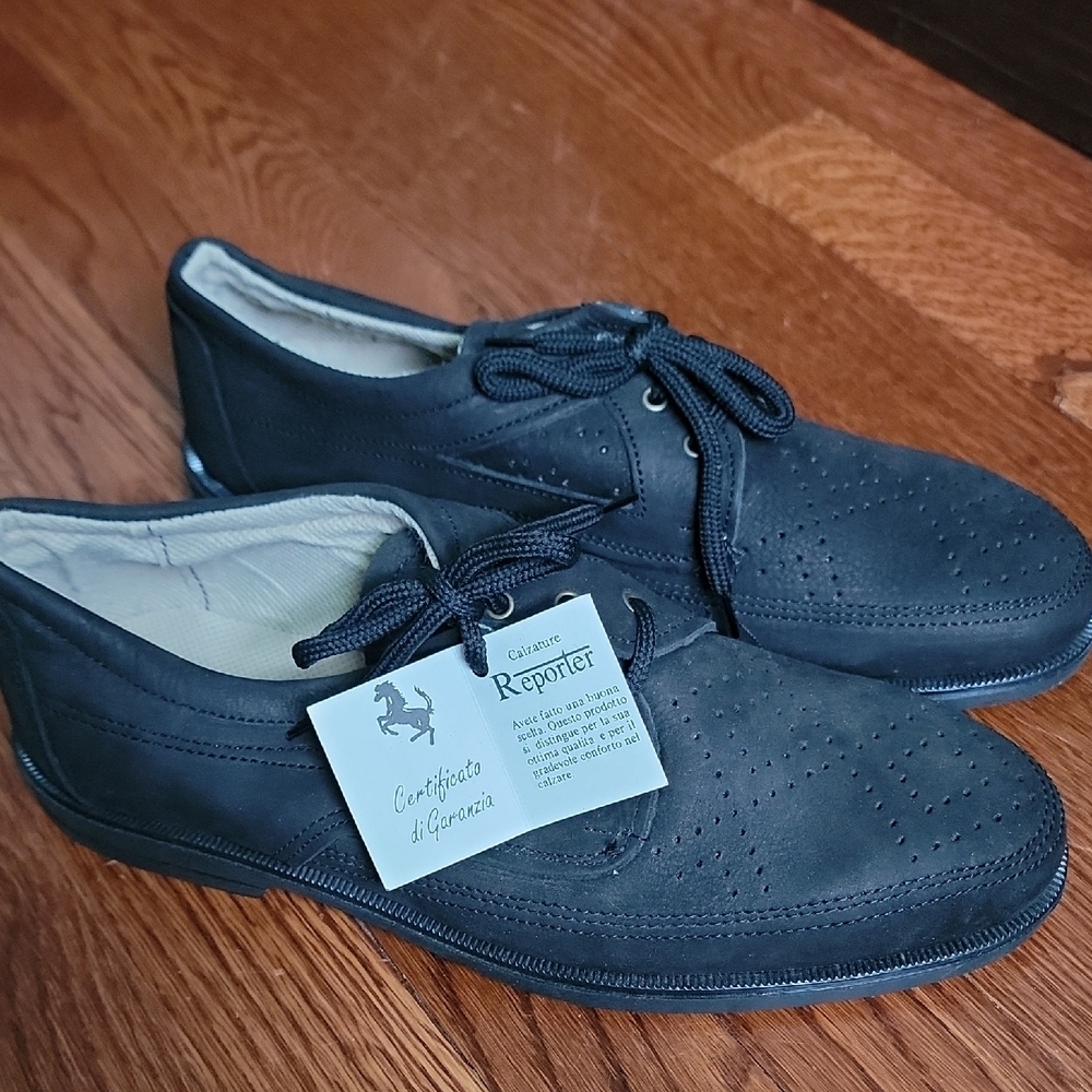 Report Black Oxfords Sleek Design Lace-Up VINTAGE ITALIAN